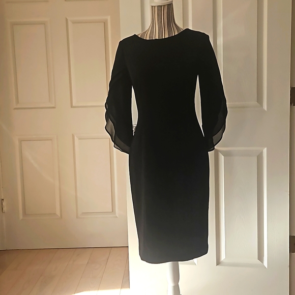 Dkny Dresses & Skirts - DKNY Women Chiffon Sheath Black Dress Size 2
